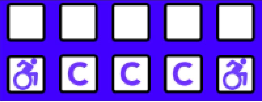 A screenshot of an example of wheelchair & companion seating on the seating chart.